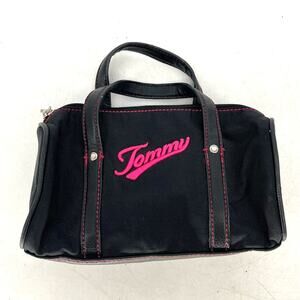 Tommy Hilfiger Vintage Mini Duffle Bag Purse Black Pink
